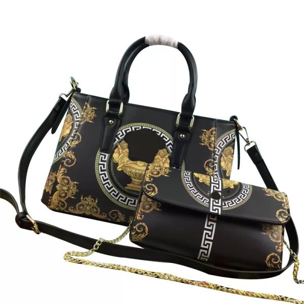 

handbag tote bag patchwork color crossbody bags chain decoration removable shoulder strap genuine leather two piece set zipper