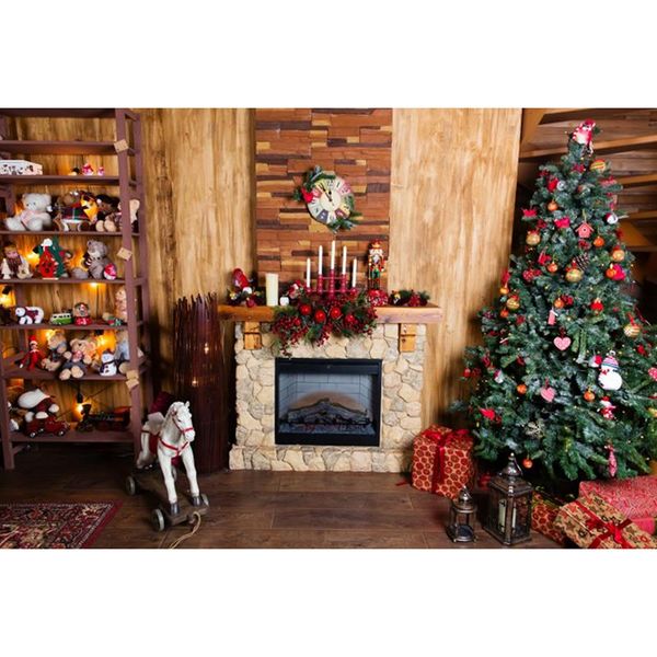 

party decoration 5x3ft pography backdrop christmas fireplace gifts house background vinly cloth wall decor baby birthday pet