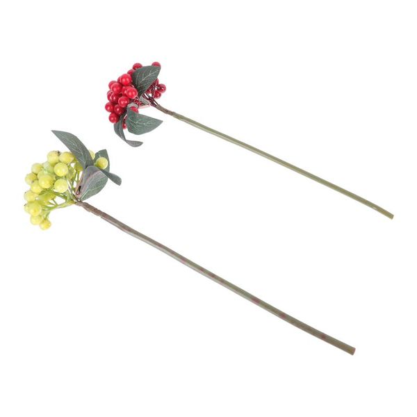 

decorative flowers & wreaths 2 pcs christmas simulation berry xmas berries branch diy deskdecor