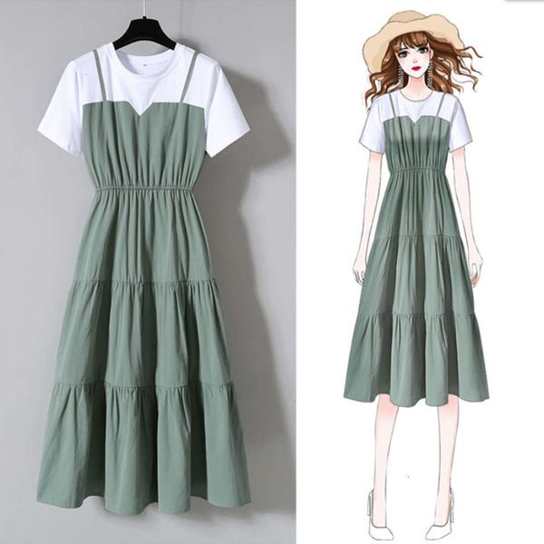 

casual dresses dress two large women's dresses in summer long skirt fat sister 5ac9, Black;gray