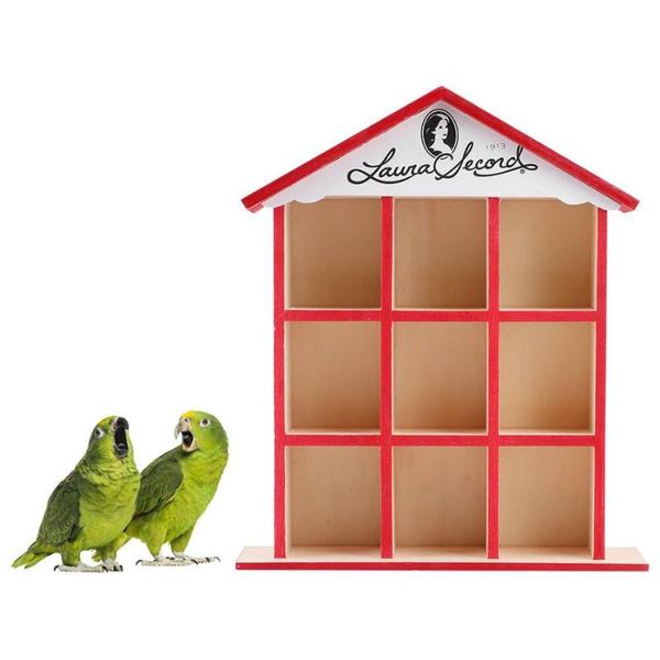 

bird house outdoor garden decorative mini wooden painting nests cage pet birds supplies hanging cave cages