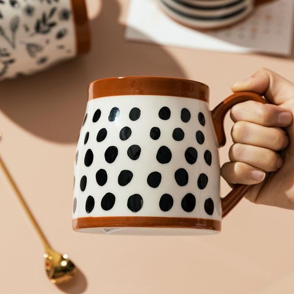 

mugs 500ml vintage ceramic coffee mug heat-resistant handgrip cup for juice water milk office kitchen restaurant drinkware