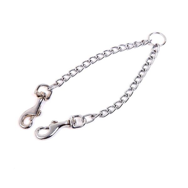 

double dog coupler twin lead 2 way for two pet dogs walking leash safety chain collars & leashes