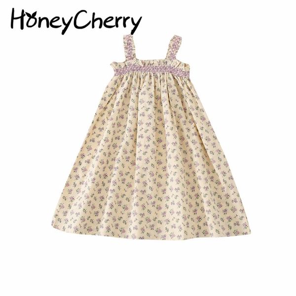 

summer girls floral halter dress princess toddler clothes baby 210515, Red;yellow