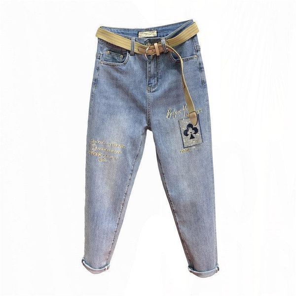 

women's jeans y2k pants grunge woman high waist hippie straight leg mom slim women coth streetwear denim harem cowboy, Blue