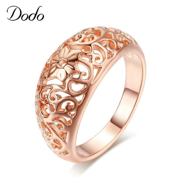 

wedding rings dodo classic flower hollowing craft rose gold color ring fashion party jewelry for women wholesale anel kdr1, Slivery;golden