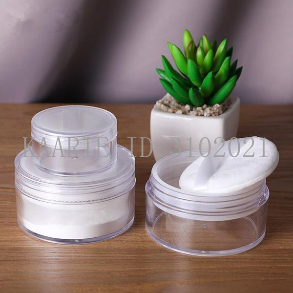 

20/50g empty loose powder compact with the grid sifter & puff jar packing container powdery cake box cosmetic case storage bottl