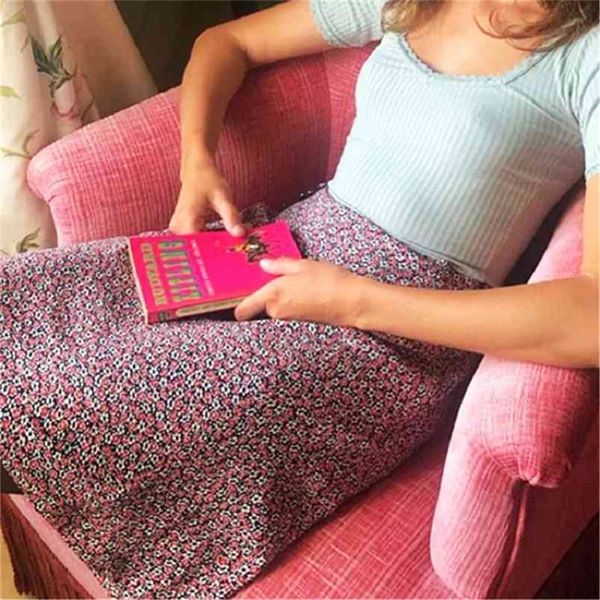 

summer female elegant beach boho mini skirt womens casual floral printed high-waist skirt skirts for women 210508, Black