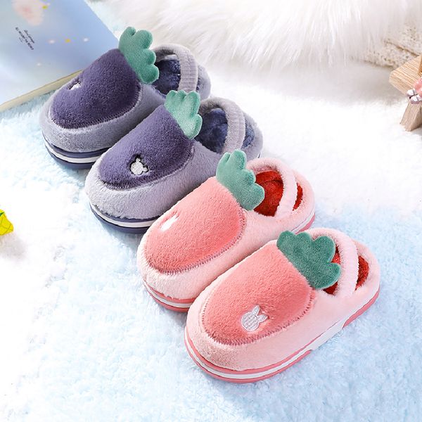 

baby slippers toddler boys girls rear heel movable cute carrot cartoon kid home slippers kids slippers pantufa chinelo, Black;red