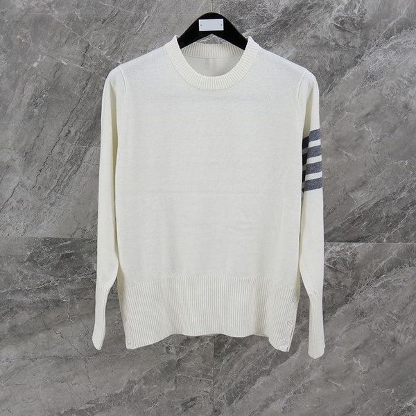 

women's sweaters 2021 fashion brand women loose o-neck pullovers clothing striped wool cotton autumn winter casual coat, White;black