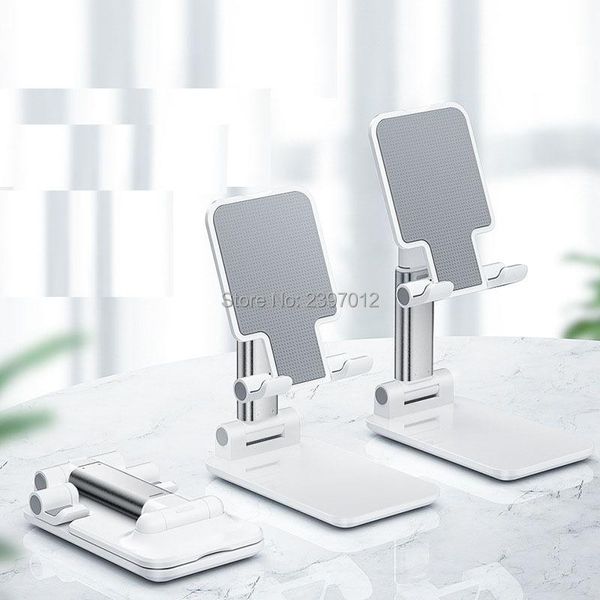 

50pcs/lot 2021 metal desktablet holder foldable extend support desk mobile phone stand for pad adjustable cell mounts & holders