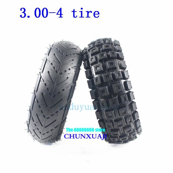 

motorcycle wheels & tires 3.00-4 tyres inner tube fo knobby scooter atv and go kart 10"x3", 260x85 gas electric bike tire set
