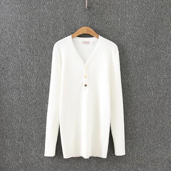 

women's sweaters plus size highly stretchable v-neck long sleeved autumn winter pullovers, White;black