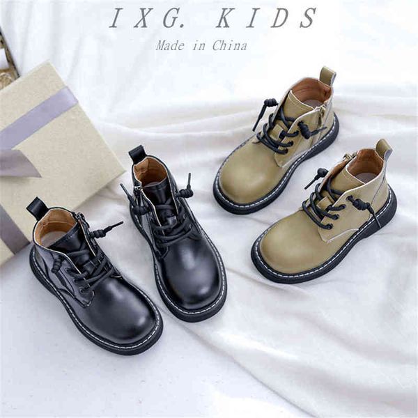 

girls martin boots 2021 autumn and winter new boys' short boots, big children' zipper chelsea thick-soled children' boots g, Black;grey