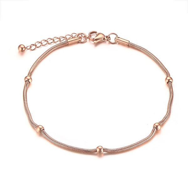 

beaded, strands titanium steel round beads elegant ladies bracelet rose gold fashion casual women jewelry, Black