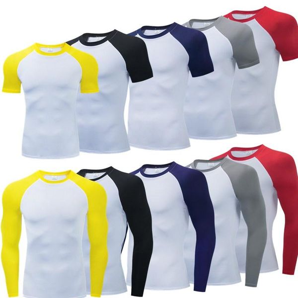 

running jerseys summer for men/women workout t shirts fitness tight t-shirt training jogging tee gym bodybuilding quick dry, Black;blue