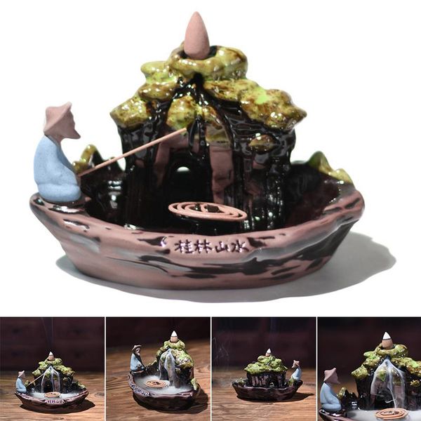 

decorative objects & figurines backflow incense holder ceramic burner cones home decoration creative gift p7ding