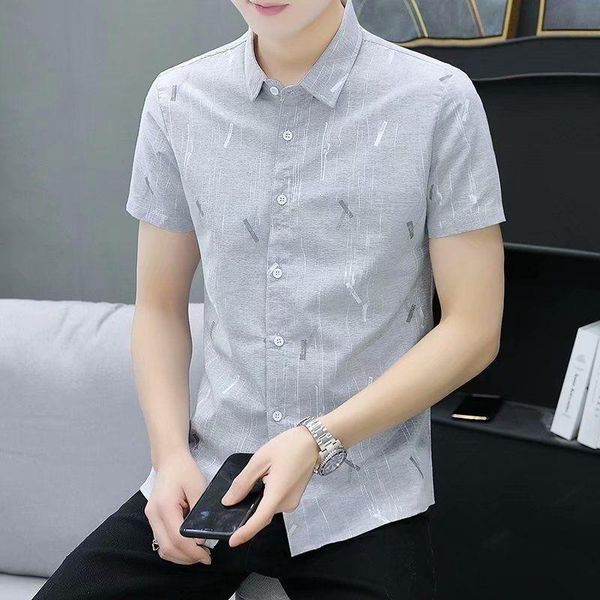 

men's casual shirts summer short sleeve shirt slim korean versatile youth business leisure no iron inch trend, White;black