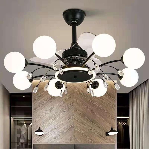 

ceiling fans nordic fan lamp living room light luxury magic bean molecule chandelier dining household integrated tmall genie