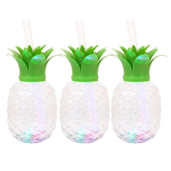

mugs 1 set 3pcs creative beverage cups with lamp luminous pineapple