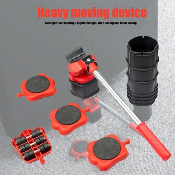 

professional hand tool sets furniture moving set roller slider with lifting lever & extension for heavy transport multi direction wheel move
