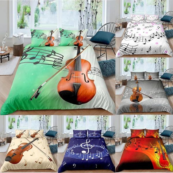 

bedding sets 2/3pcs piano set kids girls music notes duvet cover creative quilt home textiles king drop