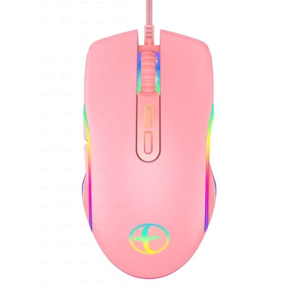 

mice wired computer 3200dpi for office&home braided usb type c cable backlit 7-buttons corded mouse ergonomic design