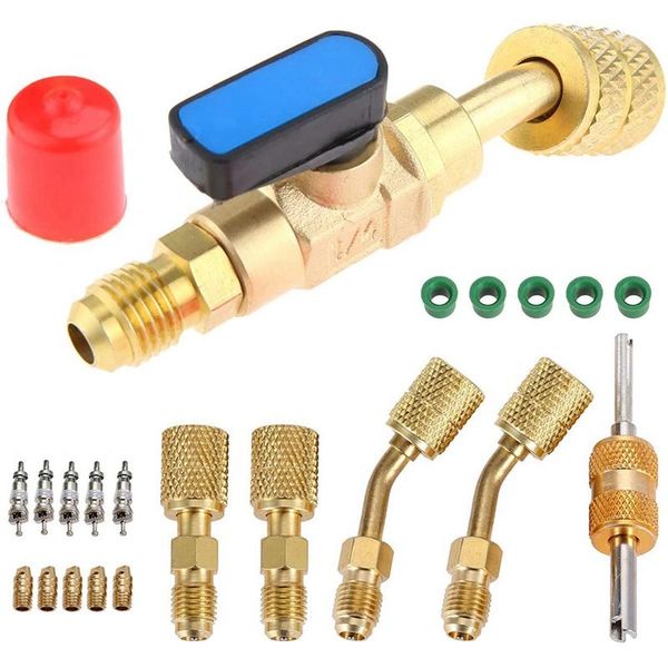

adapter for mini split system, ball valve adapter, charging vacuum port hvac refrigeration professional hand tool sets