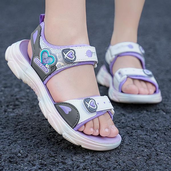 

sandals summer for girls kids beach shoes children brand fashion anti-slip sports closed toe comfortable, Black;red