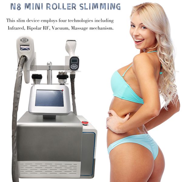 Tragbare N8 Mini Vakuum Roller RF Körper Abnehmen und Formung Maschine mit 4 Griffe 40khz Kavitation Cellulite Entfernung Schönheit ausrüstung