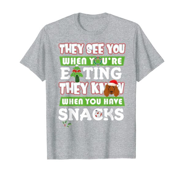 

Cocker Spaniel They Know You Have Snacks Dog Lover Xmas T-Shirt, Mainly pictures