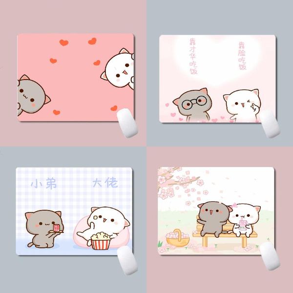 

mouse pads & wrist rests cute peach cat gaming pad pc mousepad game cartoon rubber office keyboard