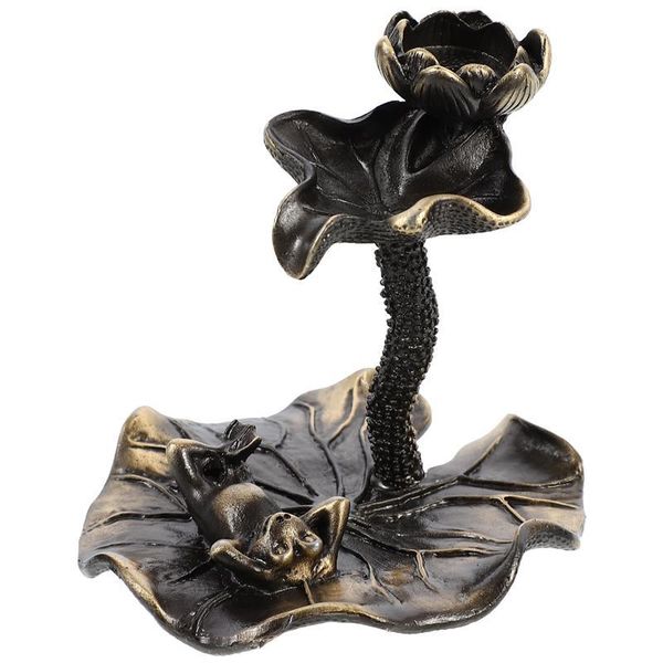 

fragrance lamps metal lotus incense burner zen backflow unique cone stick holder home decor