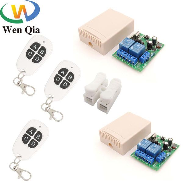 

smart home control wenqia switch ac85~250v 10a 2200w 2ch 1&2gangs 433rf remote wireless receiver relay module for light/moto/electric door