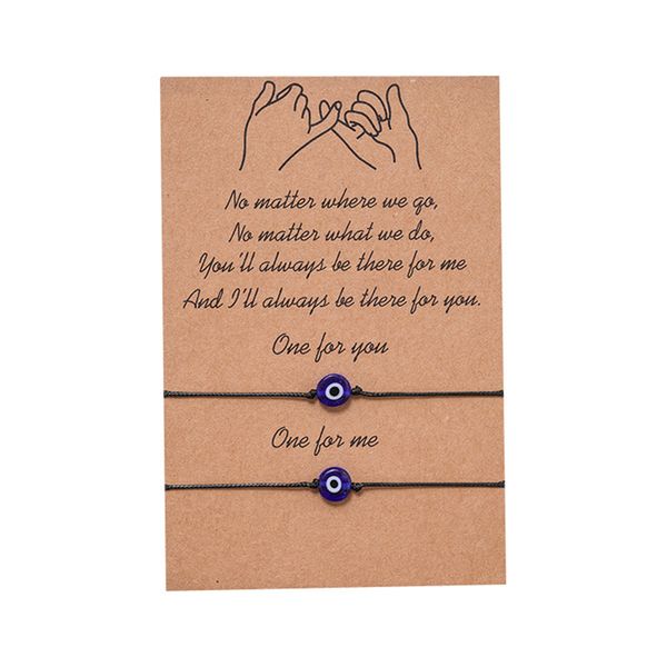 

2pcs/set charm bracelet for friendship couples devil's eye pendant bangles women man lucky wish jewelry, Golden;silver
