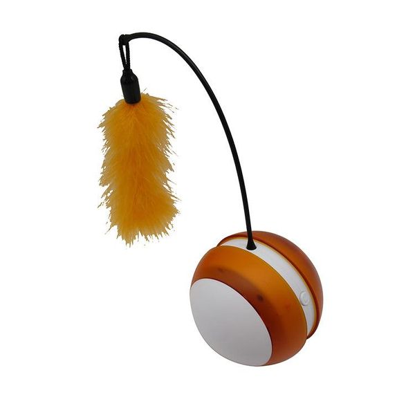 

cat toys tumbler electric pet toy luminous vocal rolling ball with feather