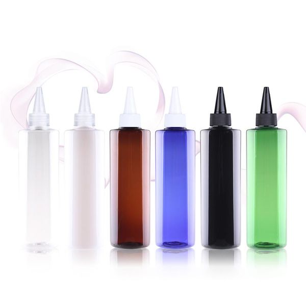 

clear 250ml x 24 pointed mouth cap plastic flat shoulder bottle containers diy painting empty container jam bottles storage & jars