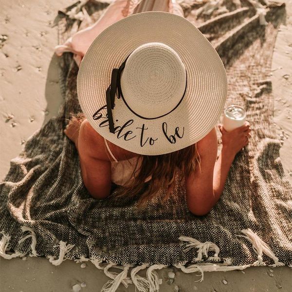 

bride to be travel vacation pool garden beach floppy hat wedding bridal shower bachelorette hen party gift present po props decoration