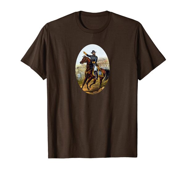 

general us grant on horseback t-shirt, White;black