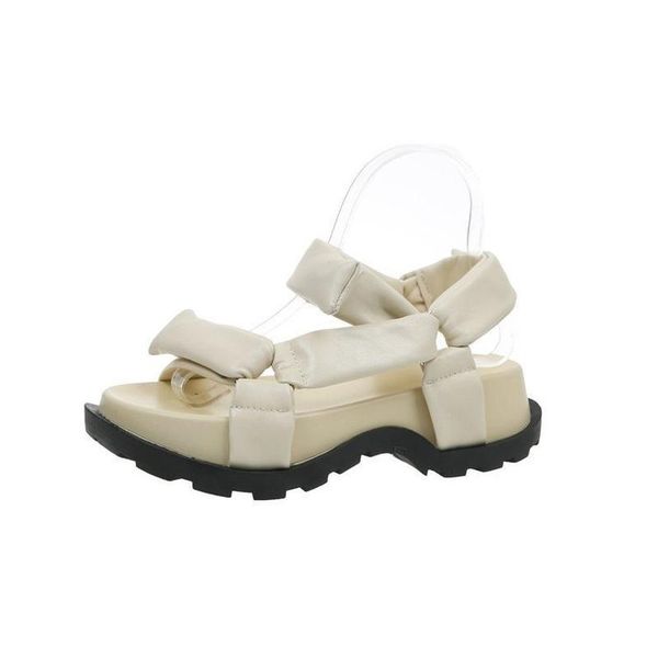 

sandals style increased platform women's summer soft leather flat casual roman shoes trend, Black