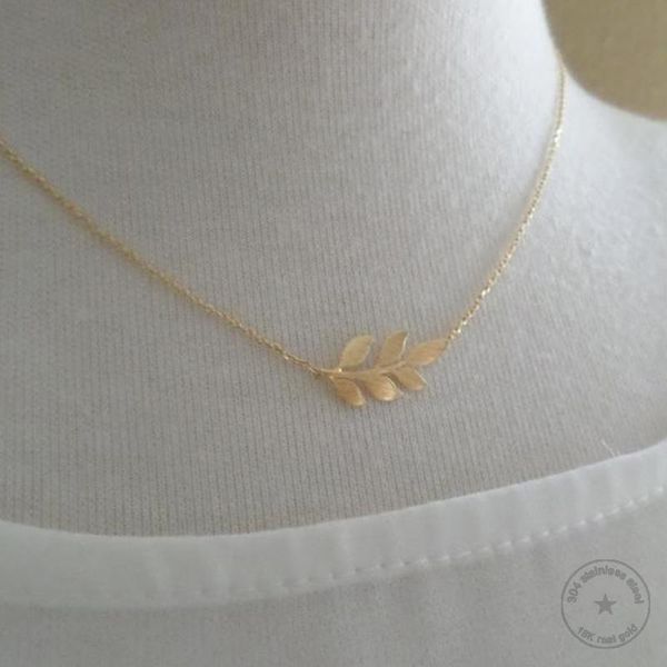 

pendant necklaces stainless steel leaf necklace. exquisite handmade necklace, simple everyday, birthday, wedding, bridesmaid jewelry, Silver