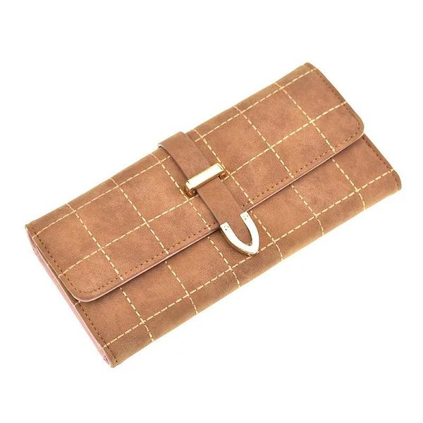 

wallets 2021 est fashion women drawstring nubuck leather zipper wallet women's long designer purse two fold more color clutch, Red;black