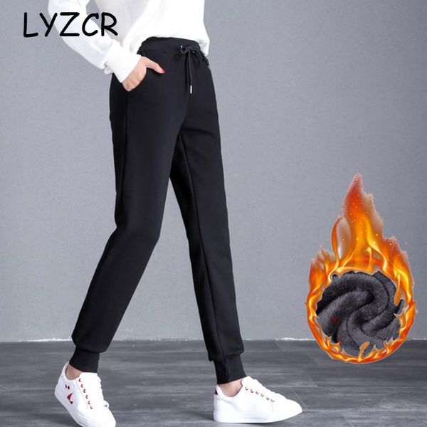 

winter harem velvet warm pants women casual loose ladies thick women's trousers pant female 2021 & capris, Black;white