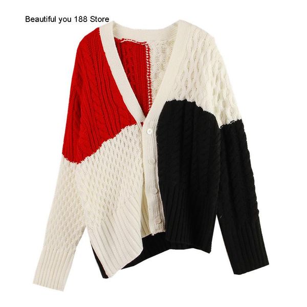 

women's sweaters fall 2021 color assorted woolen knitwear in all kinds of ways to show thin stars the same british style coat women, White;black