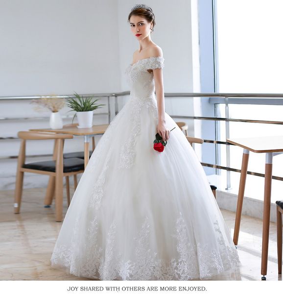 

wedding 2021 bride's main slim, with one shoulder, korean out drs is luxurious, White
