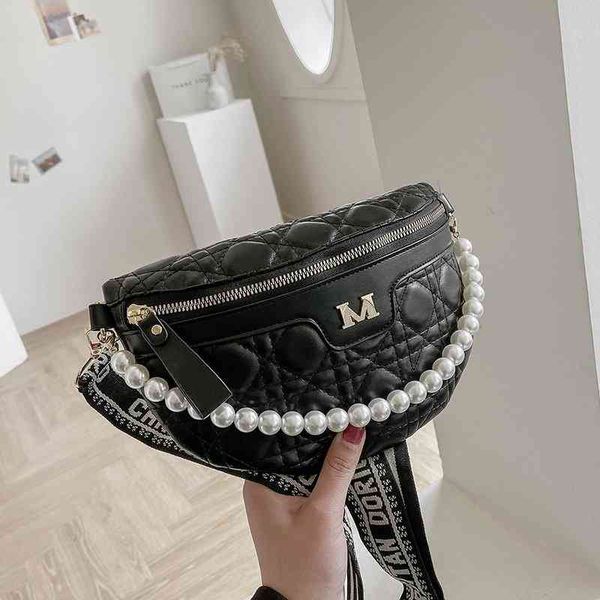 

2022 designer s bag female summer new fashion pearl chain messenger lingge embroidered ins shoulder bag