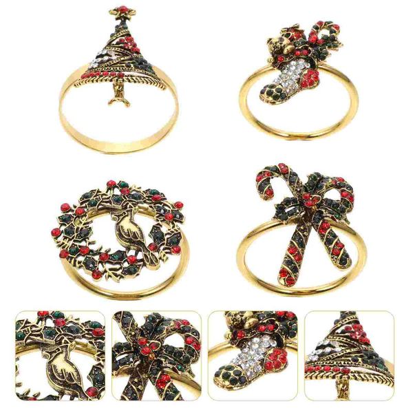 

napkin rings 4pcs creative xmas design buckles christmas snowflake table supplies
