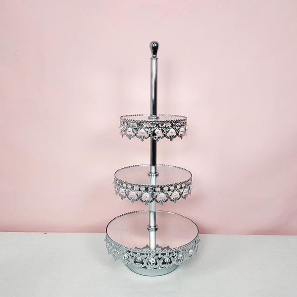 

other bakeware 1pcs crystal silver mirror cake tray