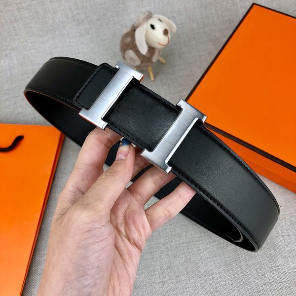

belt men designers h fashion business cowboy lui belts for mens womens gold classic high-end buckle width 3.8cm with box, Black;brown