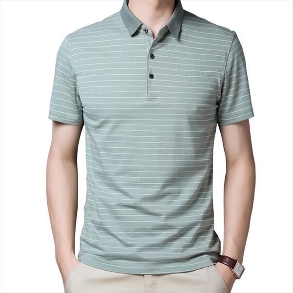 

summer shirt men polos brand shirts short sleeved casual striped mens clothing, White;black